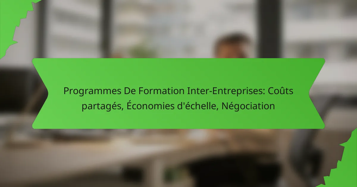 Programmes De Formation Inter-Entreprises: Coûts partagés, Économies d’échelle, Négociation