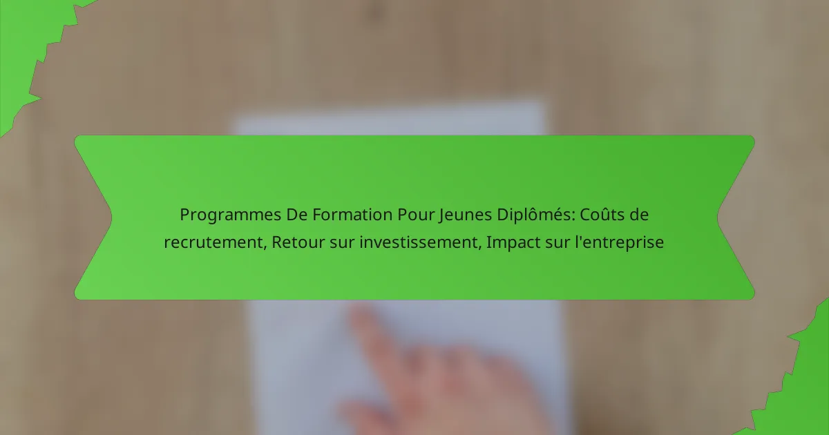 Programmes De Formation Pour Jeunes Diplômés: Coûts de recrutement, Retour sur investissement, Impact sur l’entreprise